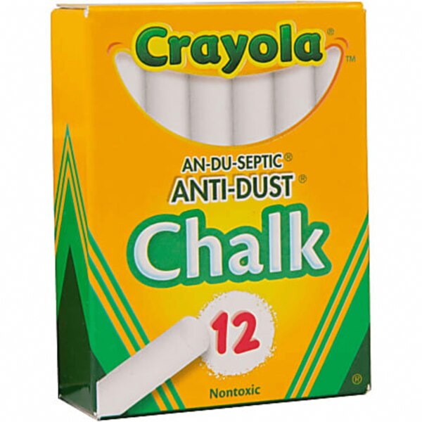 Crayola White Anti Dusk Chalk 12Ct